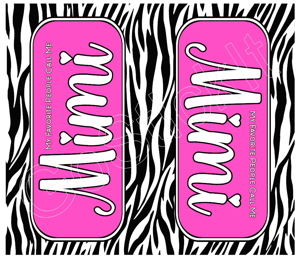 20 oz MIMI Zebra Print and Hot Pink Tumbler