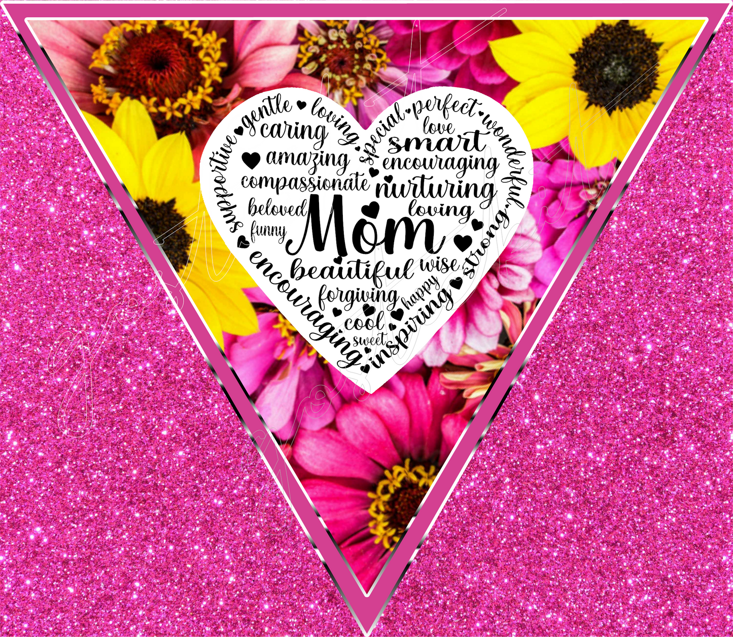 20 oz MOTHER'S DAY PINK GLITTER Appreciation HEART Tumbler